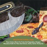 Damascus Steel Ulu Knife with Sheath and Handle