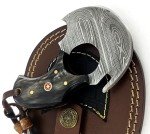 Damascus Steel Alaskan Ulu Knife with Rosewood Handle