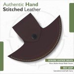 Damascus Steel Ulu Knife with Sheath and Handle