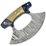 HIVE BLADES Damascus Ulu Pizza Cutter with Sheath
