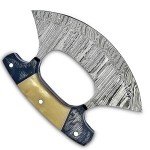 HIVE BLADES Damascus Ulu Pizza Cutter with Sheath