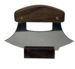 Alaska Ulu Knife with Walnut Block Stand