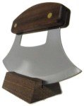 Alaska Walnut Ulu Knife with Wood Stand