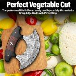 Damascus 5.5" Ulu Knife with Sheath