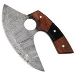 Custom Handmade Damascus Ulu Pizza Cutter Knife