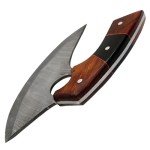 Custom Handmade Damascus Ulu Pizza Cutter Knife