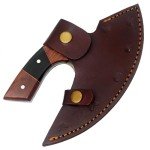 Custom Handmade Damascus Ulu Pizza Cutter Knife