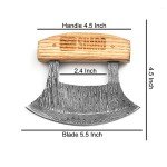 Damascus Steel Ulu Knife for Kitchen Chopping