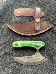 Custom Handmade Twist Damascus Steel Ulu Knife