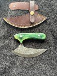Custom Handmade Twist Damascus Steel Ulu Knife