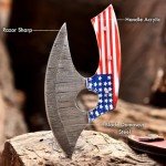 Damascus Steel Ulu Knife with Sheath - Versatile Use