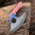 Damascus Steel Ulu Knife with Sheath - Versatile Use
