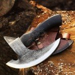 Ulu Pizza Cutter Axe with Sheath and Sharp Blade