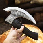 Ulu Pizza Cutter Axe with Sheath and Sharp Blade