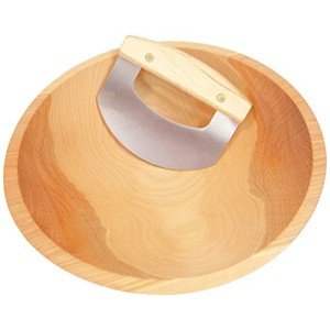 Beechwood Chopping Bowl & Ulu Knife Set