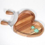 Heart-Shaped ULU Knife and Cutting Bowl Set