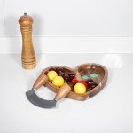 Heart-Shaped ULU Knife and Cutting Bowl Set