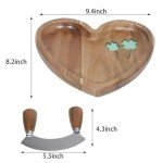 Heart-Shaped ULU Knife and Cutting Bowl Set