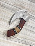Ulu Pizza Cutter Axe with Sheath and Wooden Handle