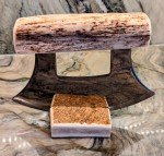 Authentic Alaskan Moose Ulu Knife with Stand