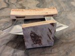 Authentic Alaskan Moose Ulu Knife with Stand