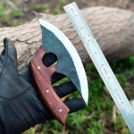 Alaskan Ulu Knife W/Sheath, HAND FORGED Carbon Steel Pizza Cutter Full Tang