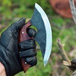 Alaskan Ulu Knife W/Sheath, HAND FORGED Carbon Steel Pizza Cutter Full Tang