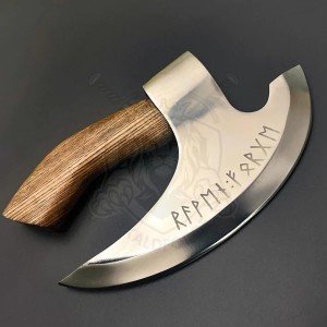 Ulu Pizza Cutter Axe with Sheath for Kitchen