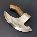 Ulu Pizza Cutter Axe with Sheath for Kitchen