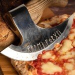 Ulu Pizza Cutter Axe with Sheath for Kitchen