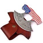 Damascus Steel Ulu Knife with Sheath