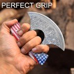 Damascus Steel Ulu Knife with Sheath