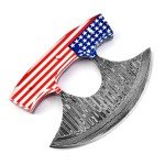 Damascus Steel Ulu Knife with Sheath