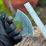 Damascus Steel Ulu Knife with Sheath - Pizza Cutter