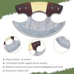 Damascus Steel Alaskan Ulu Knife with Sheath