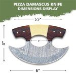 Damascus Steel Alaskan Ulu Knife with Sheath