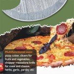 Damascus Steel Alaskan Ulu Knife with Sheath