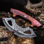 Handmade Damascus Steel 6" Ulu Knife with Rosewood Handle