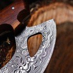 Handmade Damascus Steel 6" Ulu Knife with Rosewood Handle