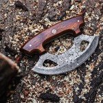 Handmade Damascus Steel 6" Ulu Knife with Rosewood Handle