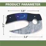 Damascus Steel Alaskan Ulu Knife with Sheath