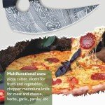 Damascus Steel Alaskan Ulu Knife with Sheath