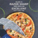 Damascus Steel Alaskan Ulu Knife with Sheath