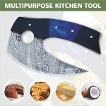 Damascus Steel Alaskan Ulu Knife with Sheath