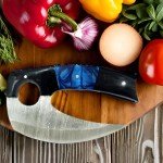 Damascus Steel Alaskan Ulu Knife with Sheath