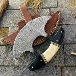 Alaskan ULU Knife with Sheath - 6" Damascus Steel