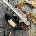Alaskan ULU Knife with Sheath - 6" Damascus Steel