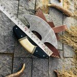Alaskan ULU Knife with Sheath - 6" Damascus Steel