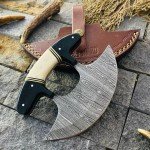 Alaskan ULU Knife with Sheath - 6" Damascus Steel