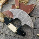 Alaskan ULU Knife with Sheath - 6" Damascus Steel
